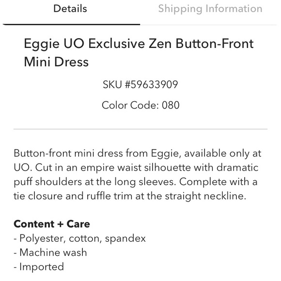 UO X Eggie orange Zen button front mini dress - Picture 4 of 10